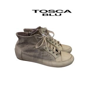 Tosha Blu Women’s Suede Leather Leopard Lined Hi-Top Sneakers 38 6.5